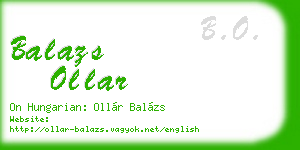 balazs ollar business card