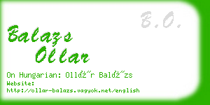 balazs ollar business card